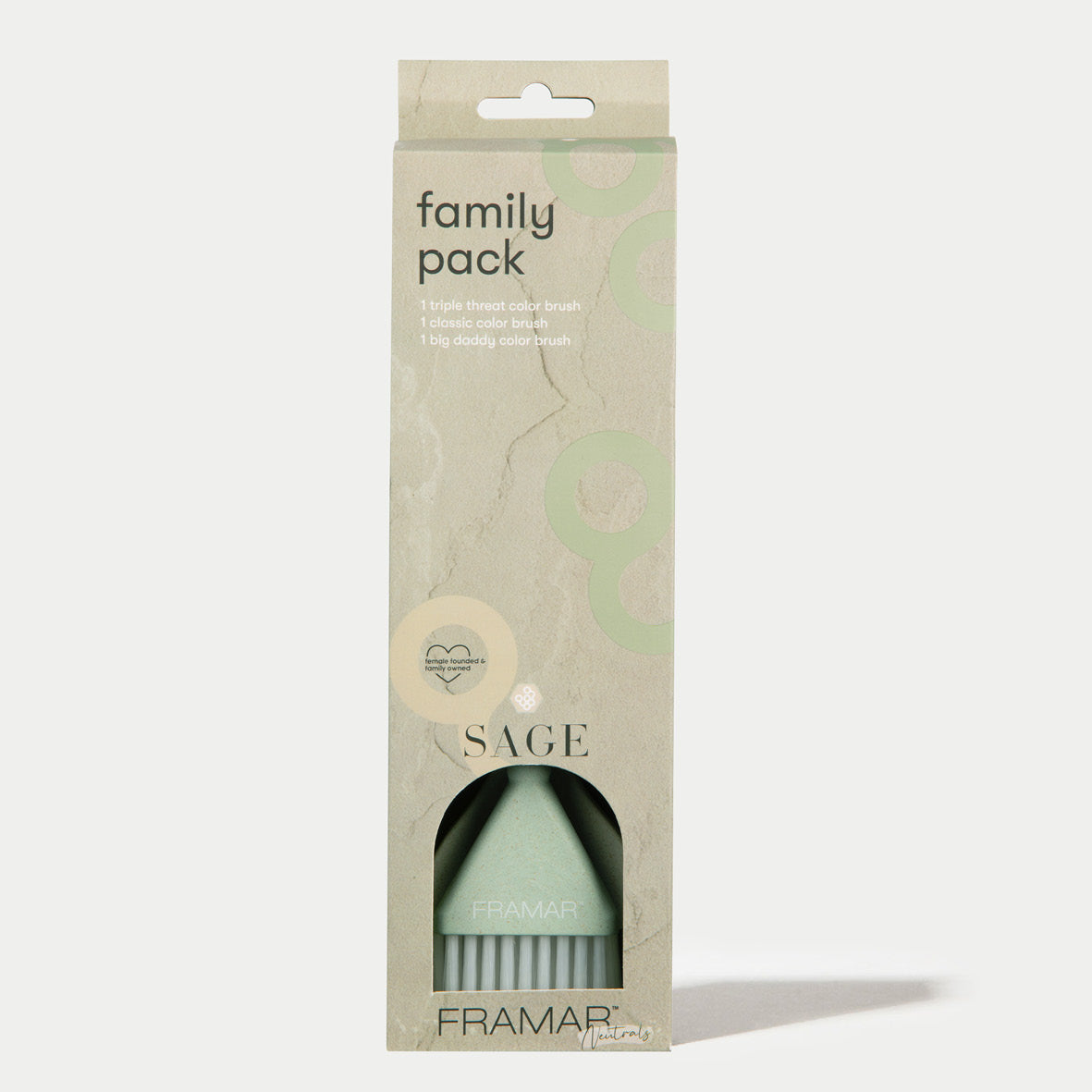 FRAMAR Sage Neutrals - Family Pack Brush Set -värisudit, 3 kpl