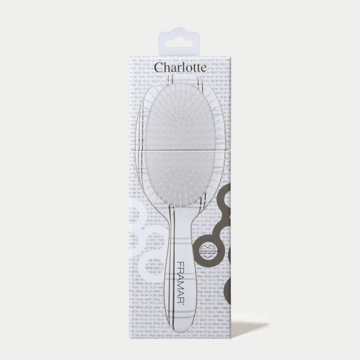 FRAMAR Detangle Brush -hiusharja, Plaid Hair Day - Charlotte