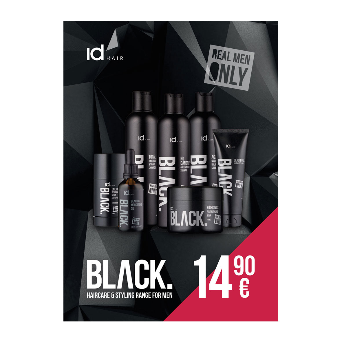 IdHAIR BLACK 14,90  -juliste, 50 x 70 cm