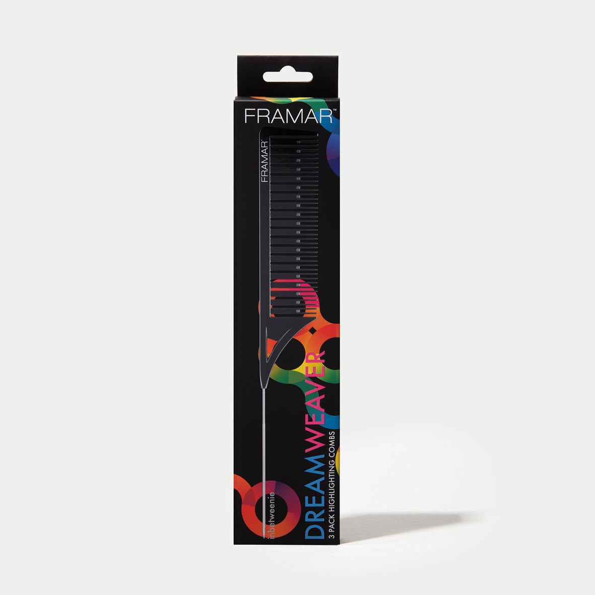 FRAMAR Dreamweaver Comb Black, piikkikampa (3 kpl)