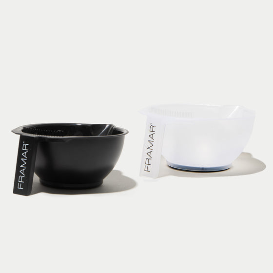 FRAMAR 2-Pack Coloring Bowls Black & Clear